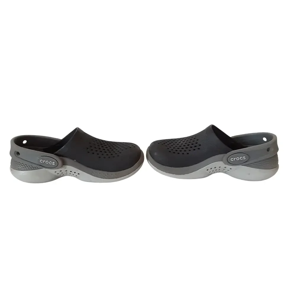 Crocs Literide 360 Clogs Kids 9 Black Slip On Water Shoes Comfort Summer Boys